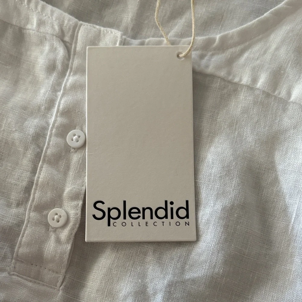 Splendid White Button-Front Tank Top - Picture 2 of 5